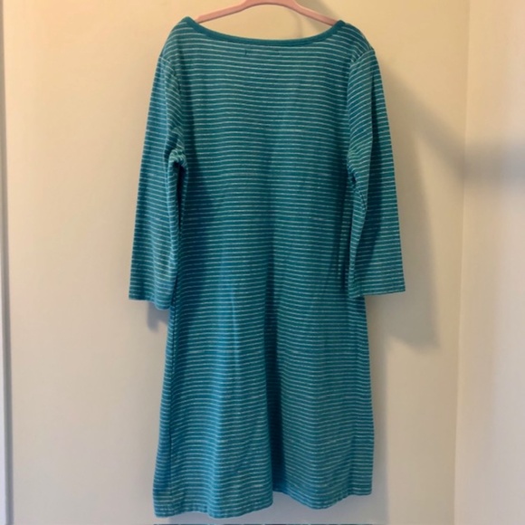 Gap Kids Girls’ Teal Green Striped Long Sleeve Dress, Size M (US), Gently Worn - Picture 3 of 3